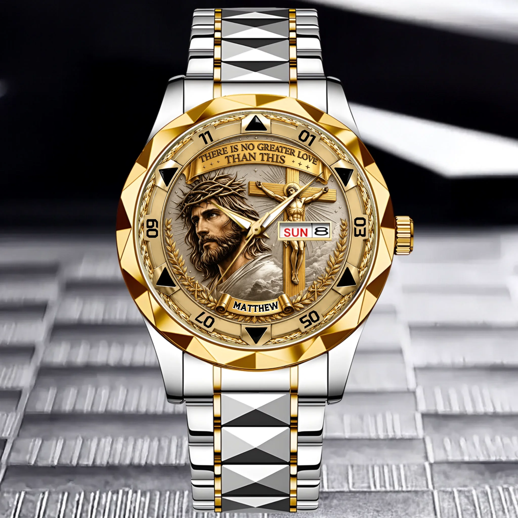 Jesus Christ Crucifix Watch - Christian Faith Gift For Men, Christian Families