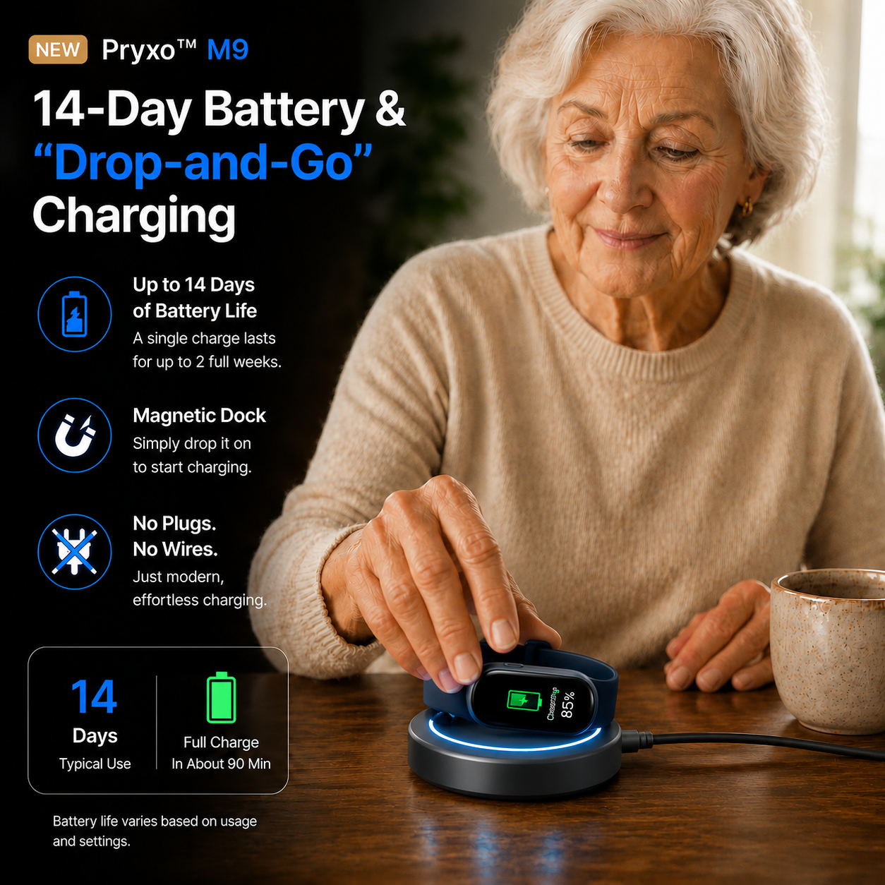 🏆 2026 M9 Non-Invasive Smart Band 📈12 health reports - No-Prick
