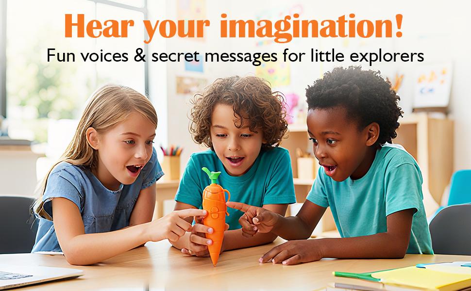 60-Second Voice Recorder with Playback & Audio Recorder Pen - Cute Carrot-Shaped Recorder Device, Smooth-Writing Ballpoint Pen - Fun & Creative Gift for Kids, Students, Teachers
