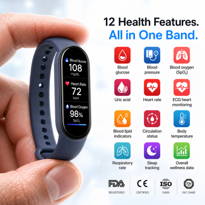 🏆 2026 M9 Non-Invasive Smart Band 📈12 health reports - No-Prick
