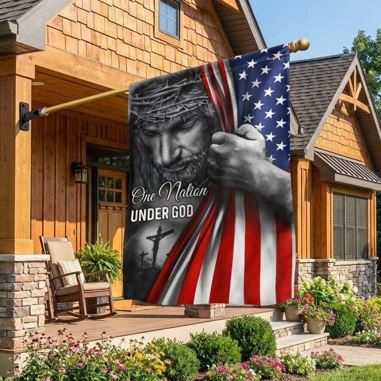 American Flag - One Nation Under God Jesus Flag – Outdoor Decor