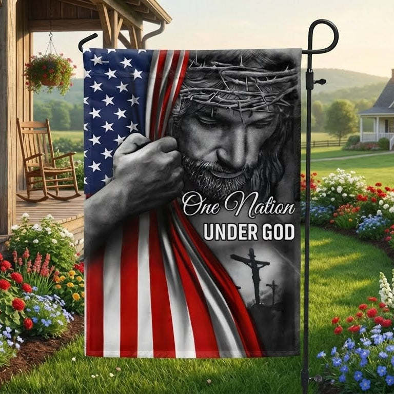 American Flag - One Nation Under God Jesus Flag – Outdoor Decor