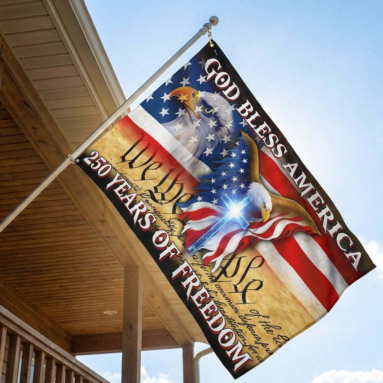 250 Years of Freedom Flag, We the People, God Bless America Grommet Flag