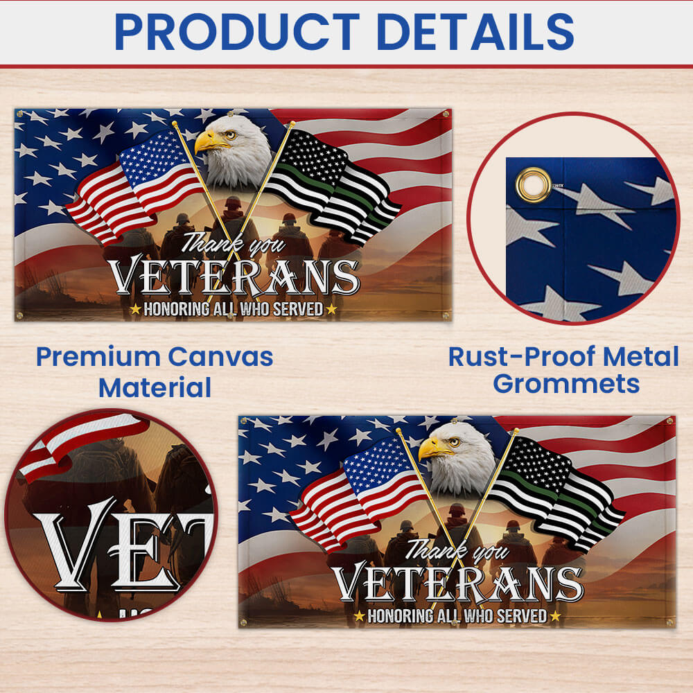 Veterans Day Thank You Veterans, American Eagle Memorial Veteran Fence Banner