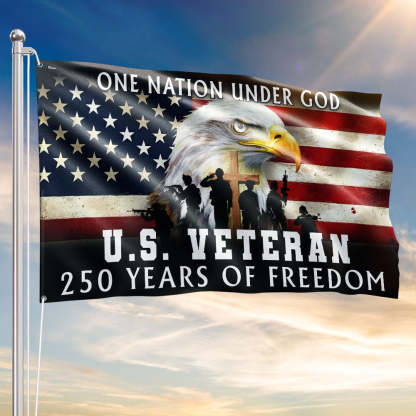 America 250th Anniversary Flag, US Veteran Semiquincentennial 1776 2026 Grommet Flag