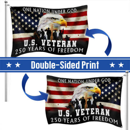 America 250th Anniversary Flag, US Veteran Semiquincentennial 1776 2026 Grommet Flag