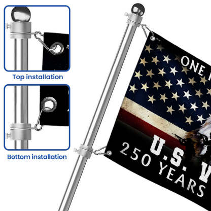 America 250th Anniversary Flag, US Veteran Semiquincentennial 1776 2026 Grommet Flag