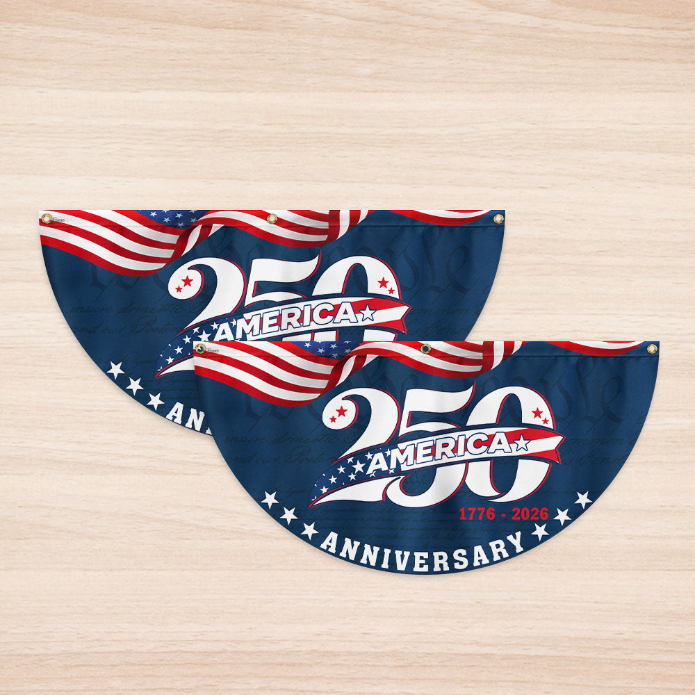 Patriotic American 1776 2026 Flag, 250 Years Semiquincentennial Fan Flag