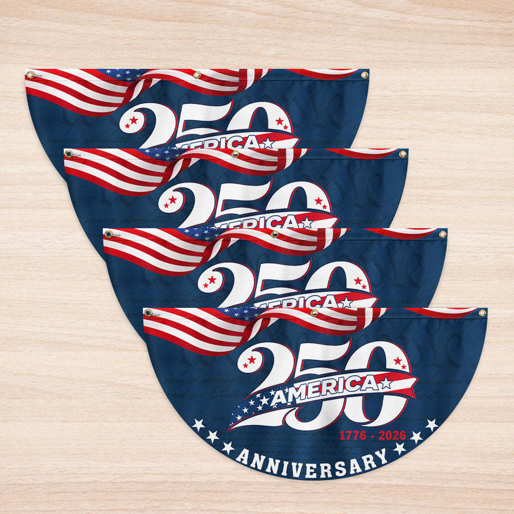 Patriotic American 1776 2026 Flag, 250 Years Semiquincentennial Fan Flag