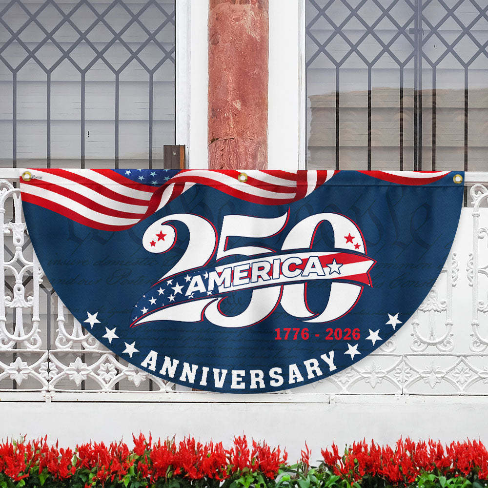 Patriotic American 1776 2026 Flag, 250 Years Semiquincentennial Fan Flag