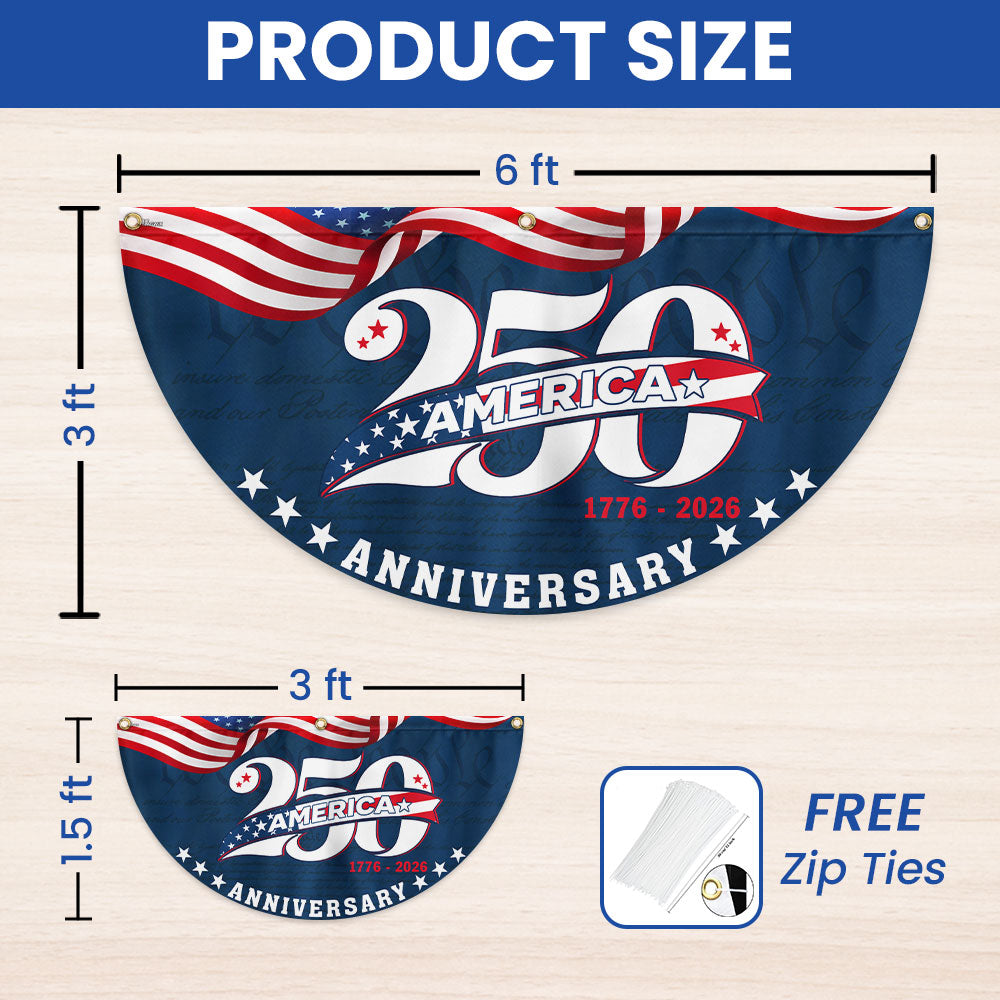 Patriotic American 1776 2026 Flag, 250 Years Semiquincentennial Fan Flag