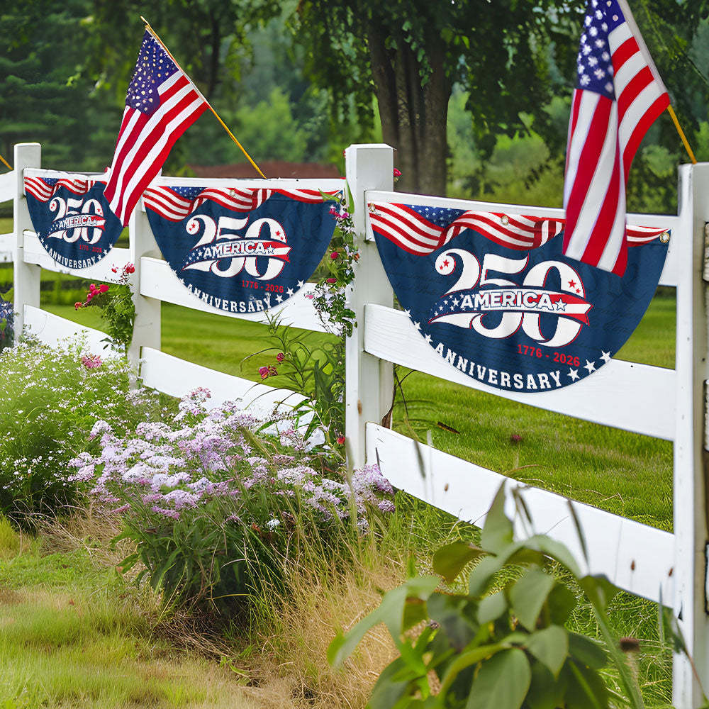 Patriotic American 1776 2026 Flag, 250 Years Semiquincentennial Fan Flag