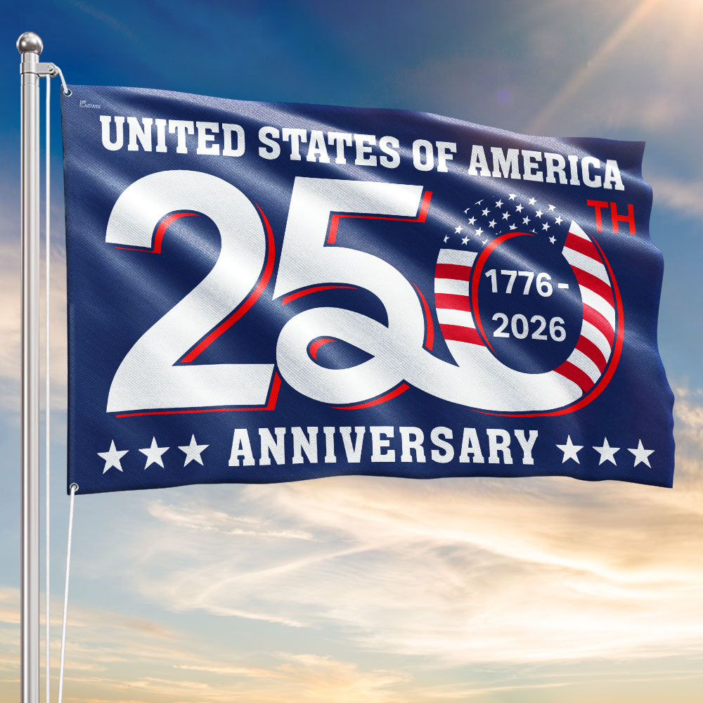 Patriotic 250th Anniversary 1776 2026 United States of America Semiquincentennial Grommet Flag