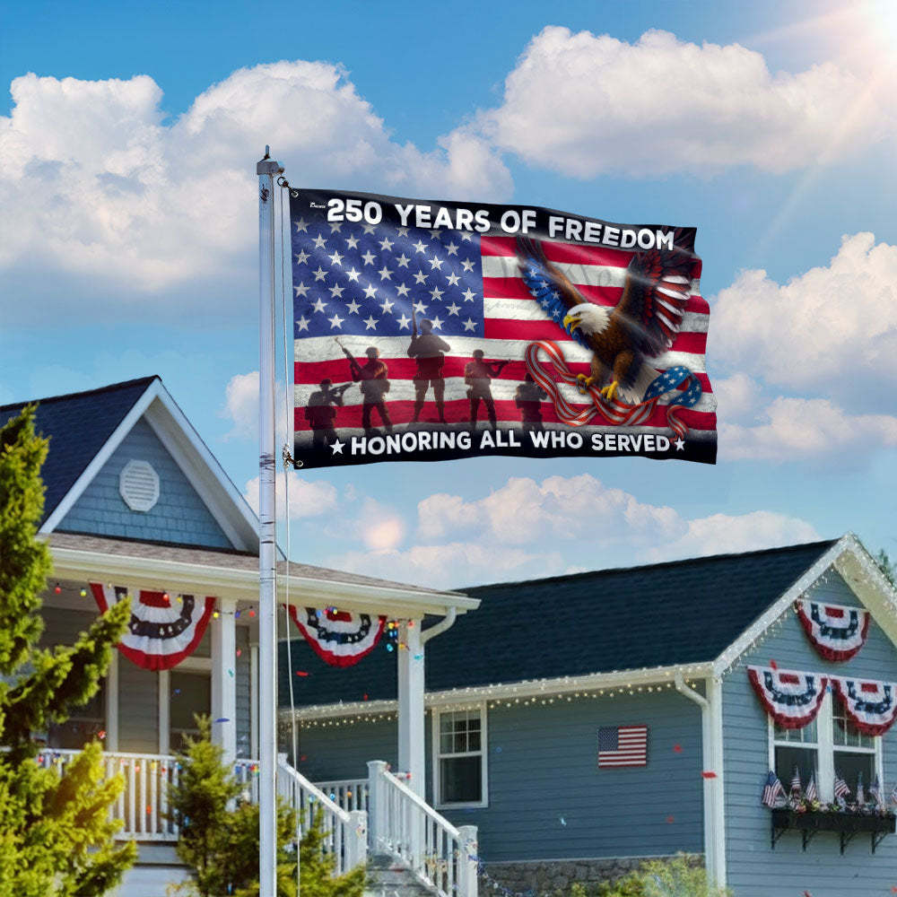 250 Years of Freedom Flag | American Eagle Veterans Grommet Flag