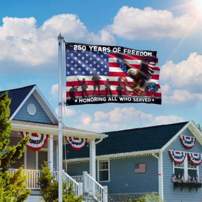 250 Years of Freedom Flag | American Eagle Veterans Grommet Flag
