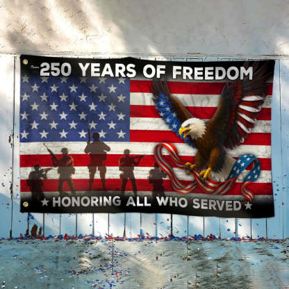 250 Years of Freedom Flag | American Eagle Veterans Grommet Flag