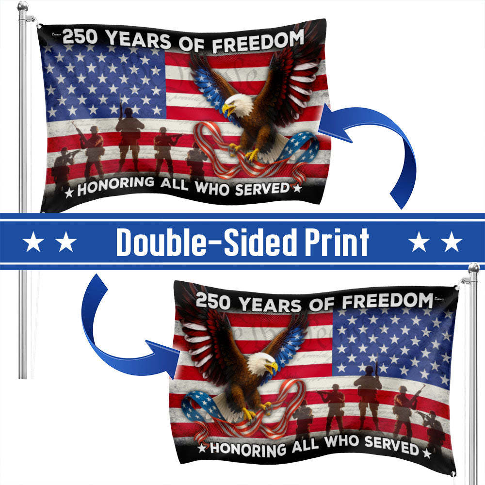 250 Years of Freedom Flag | American Eagle Veterans Grommet Flag