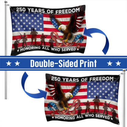 250 Years of Freedom Flag | American Eagle Veterans Grommet Flag