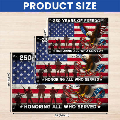 250 Years of Freedom Flag | American Eagle Veterans Grommet Flag