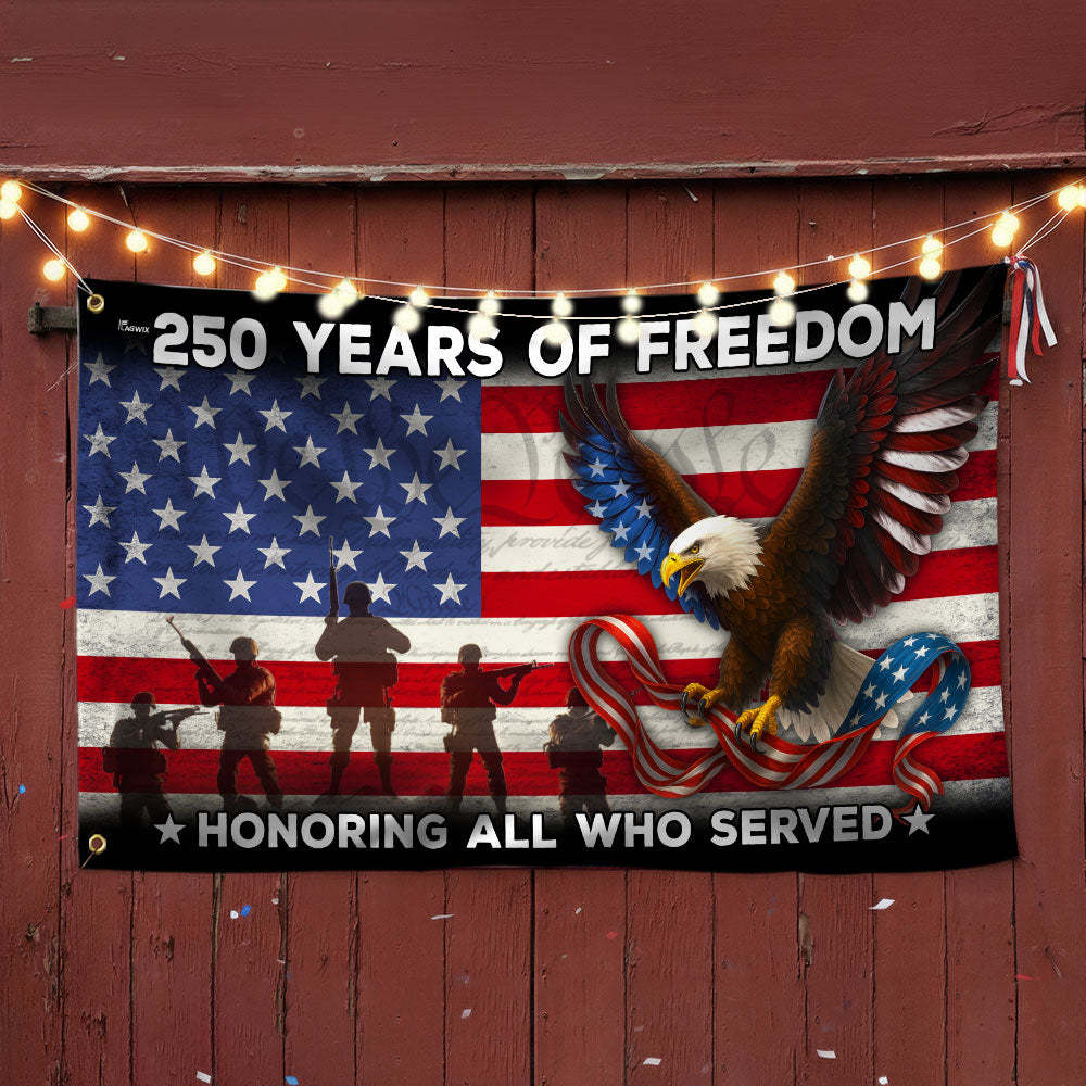 250 Years of Freedom Flag | American Eagle Veterans Grommet Flag