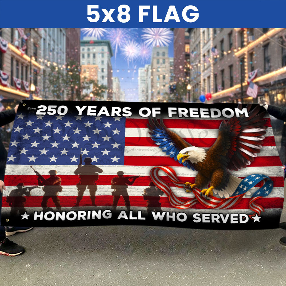 250 Years of Freedom Flag | American Eagle Veterans Grommet Flag