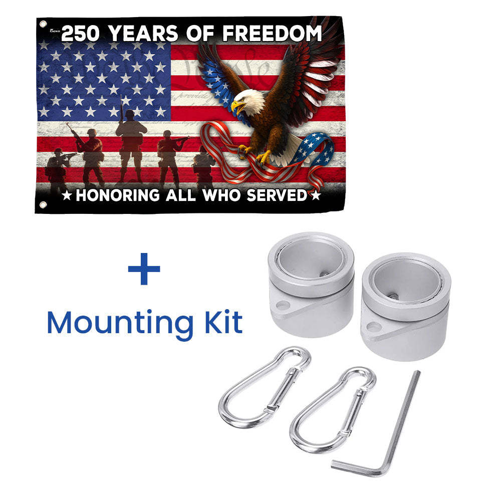 250 Years of Freedom Flag | American Eagle Veterans Grommet Flag