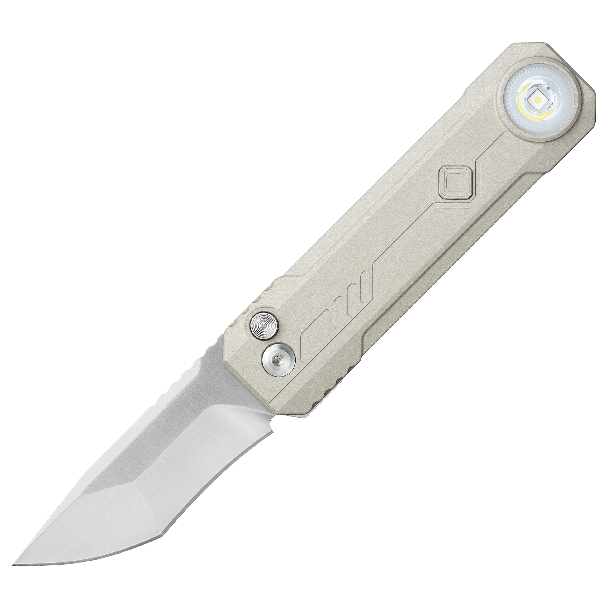 LK Folding Knife with Rechargeable Flashlight & RGB Light