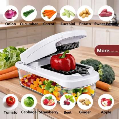 🥕🥕15-in-1 Vegetable Chopper- Multifunctional Food Chopper,Professional Onion Chopper with 8 Blades✨