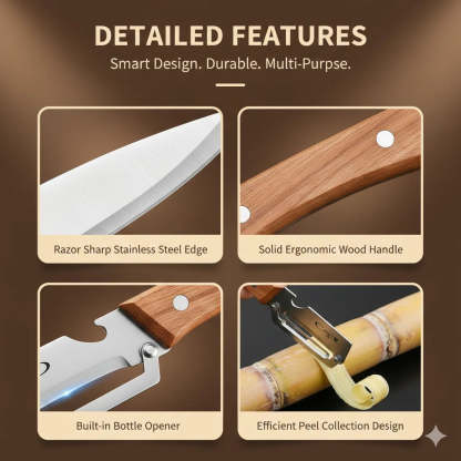 Stainless Peeler , High-Grade Durability, Clean, Precision Peeling + Bottle Opener