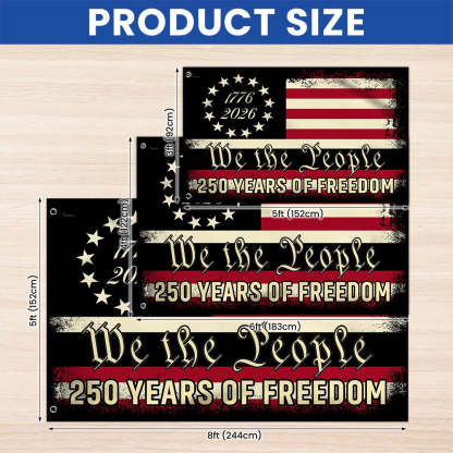 America 250th Anniversary 1776 2026 Semiquincentennial We The People Patriotic Grommet Flag 3-Day Shipping