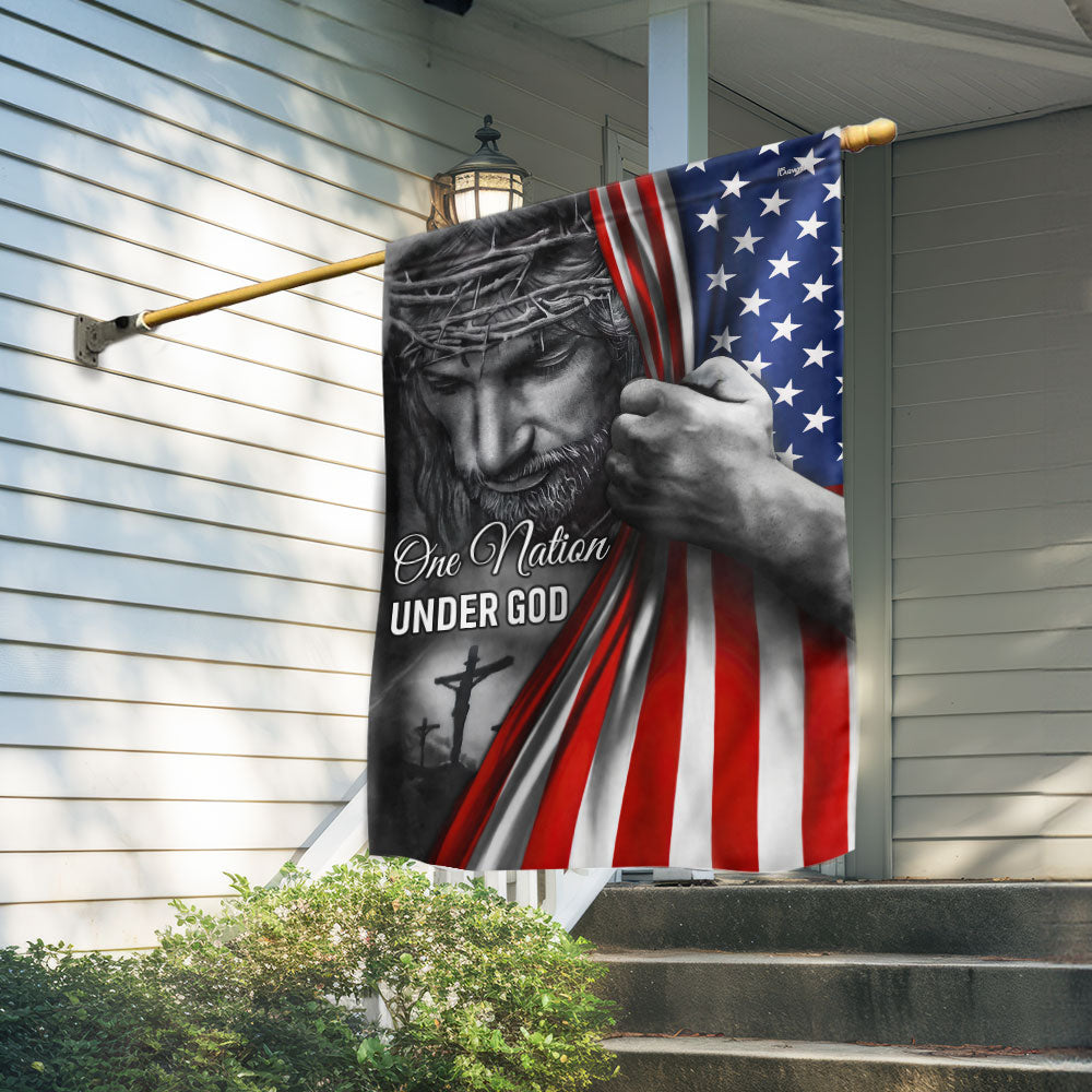 American Flag - One Nation Under God Jesus Flag – Outdoor Decor