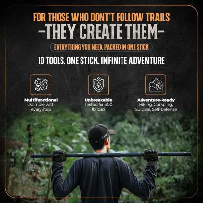 Last Day Sale for $35.59💥15-in-1 Tactical Trekking Stick