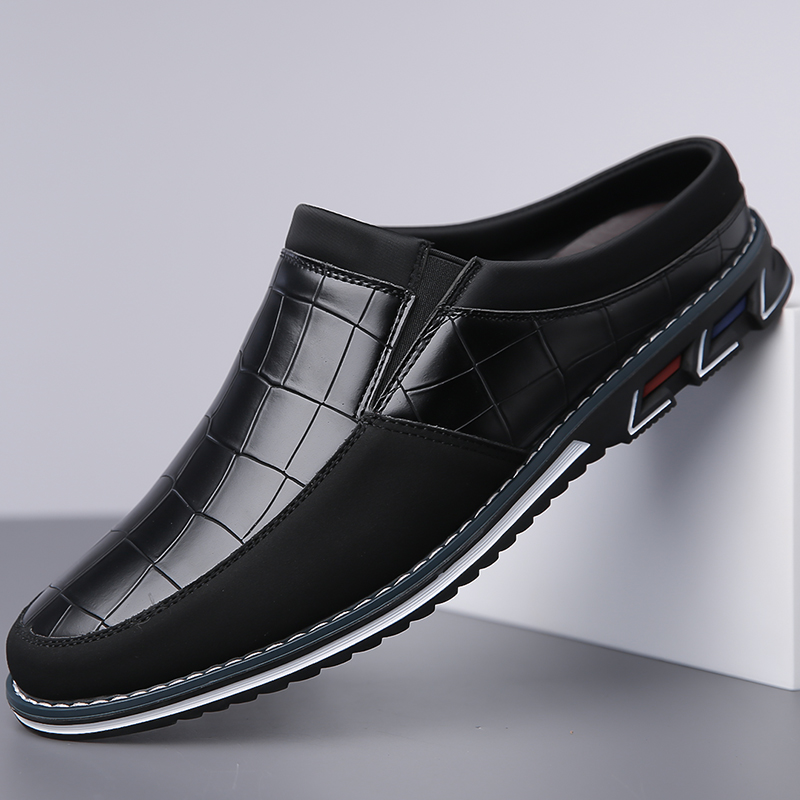 Men's Fashion Calfskin Leather Slippers