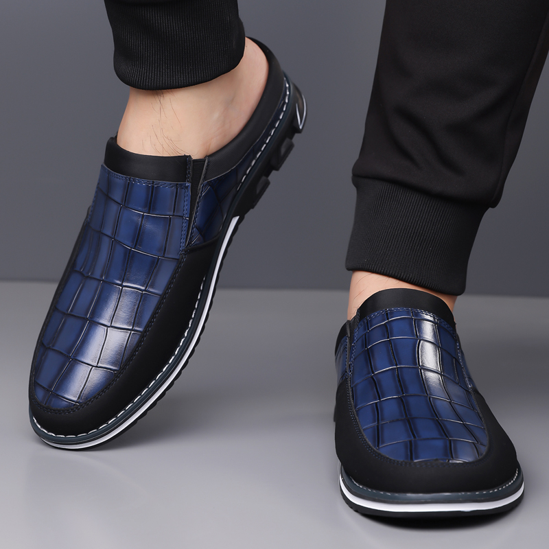 Men's Fashion Calfskin Leather Slippers