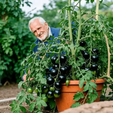 🍅 Ντομάτες „Μαύρο Διαμάντι“ – γλυκές, σκοτεινές και πλούσιες σε αντιοξειδωτικά! 🌱