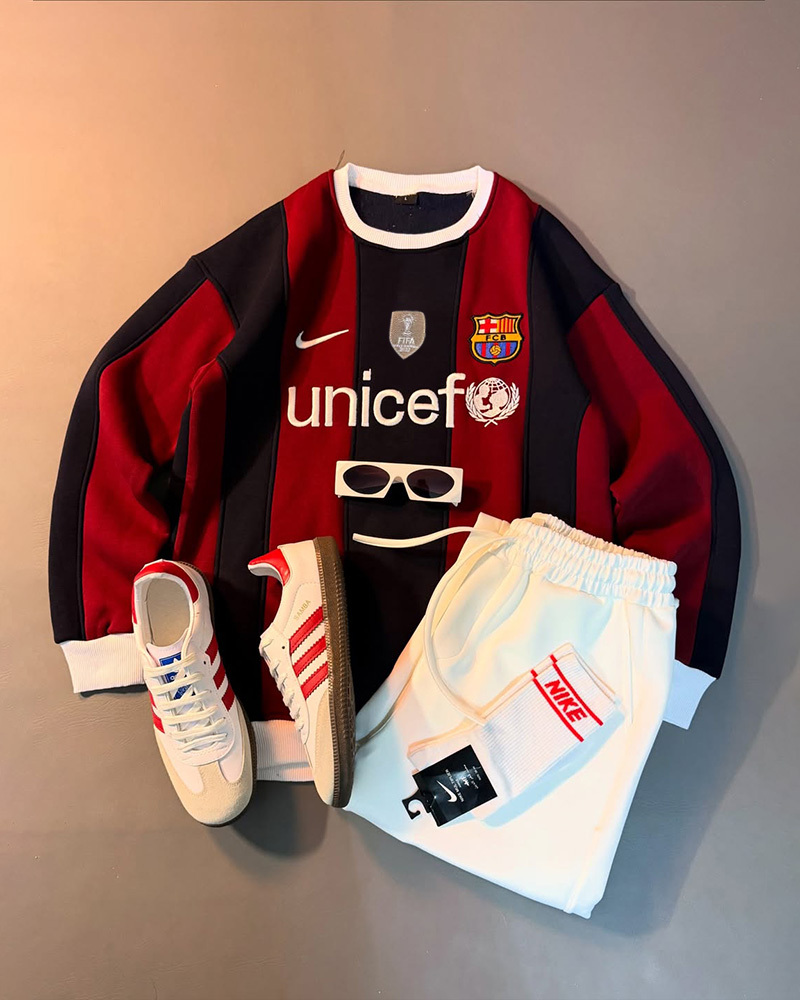 Striped Patchwork Jersey Set