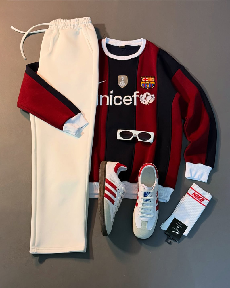 Striped Patchwork Jersey Set