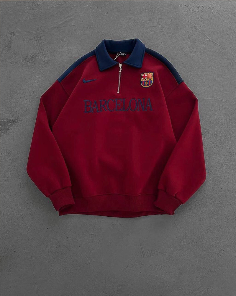 Half-Zip Stand-Collar Casual Set