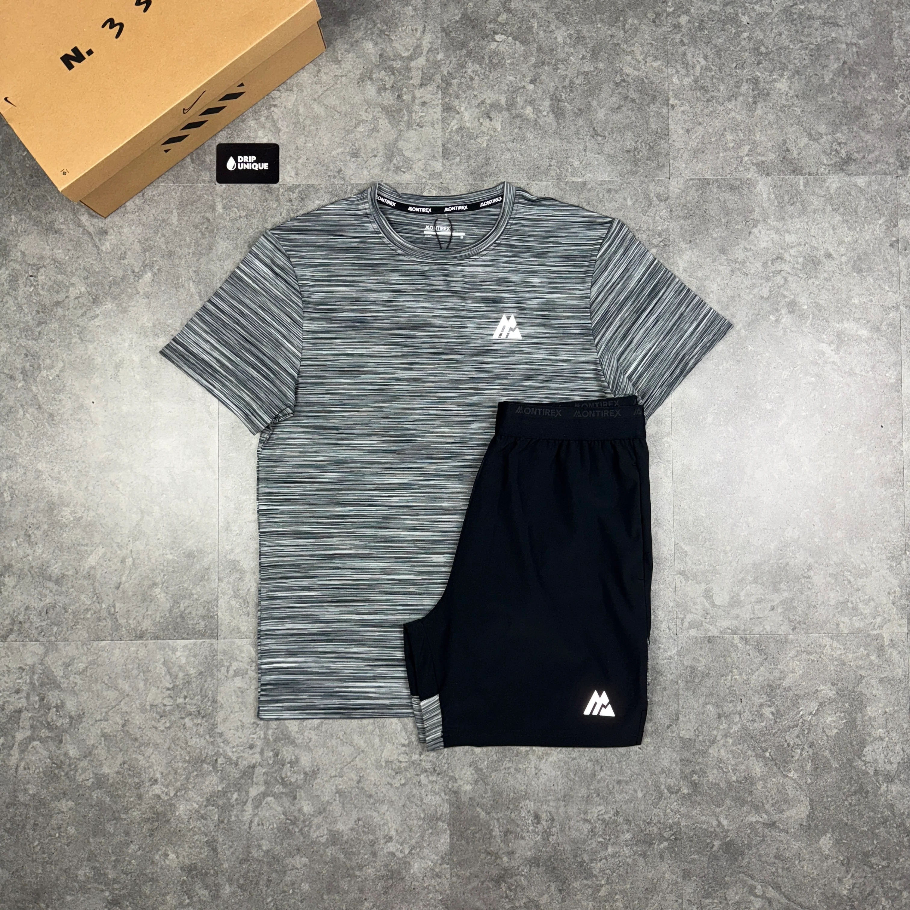 Montirex Trail 2.0 T-Shirt Black / Grey & Black / Grey Panel 2.0 Shorts Set