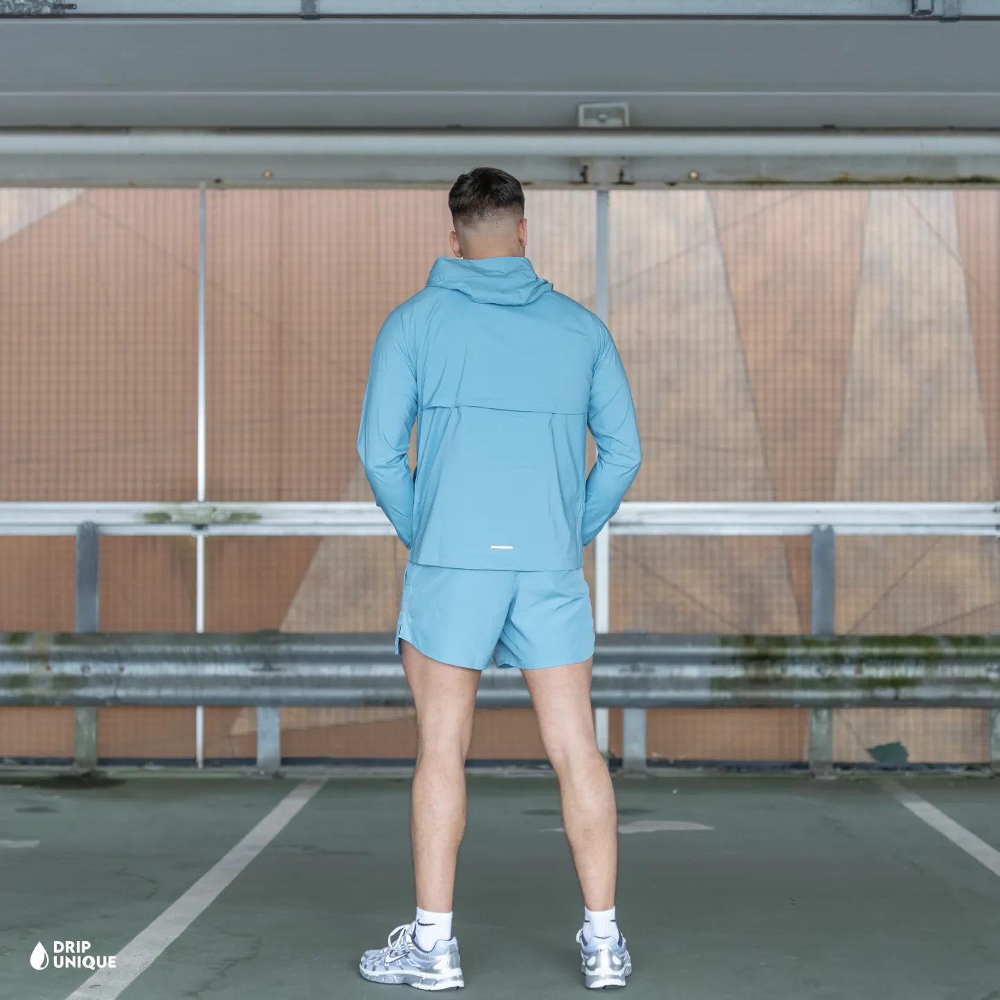 Nike UV Windrunner Jacket Denim Turquoise & Denim Challenger Shorts Set