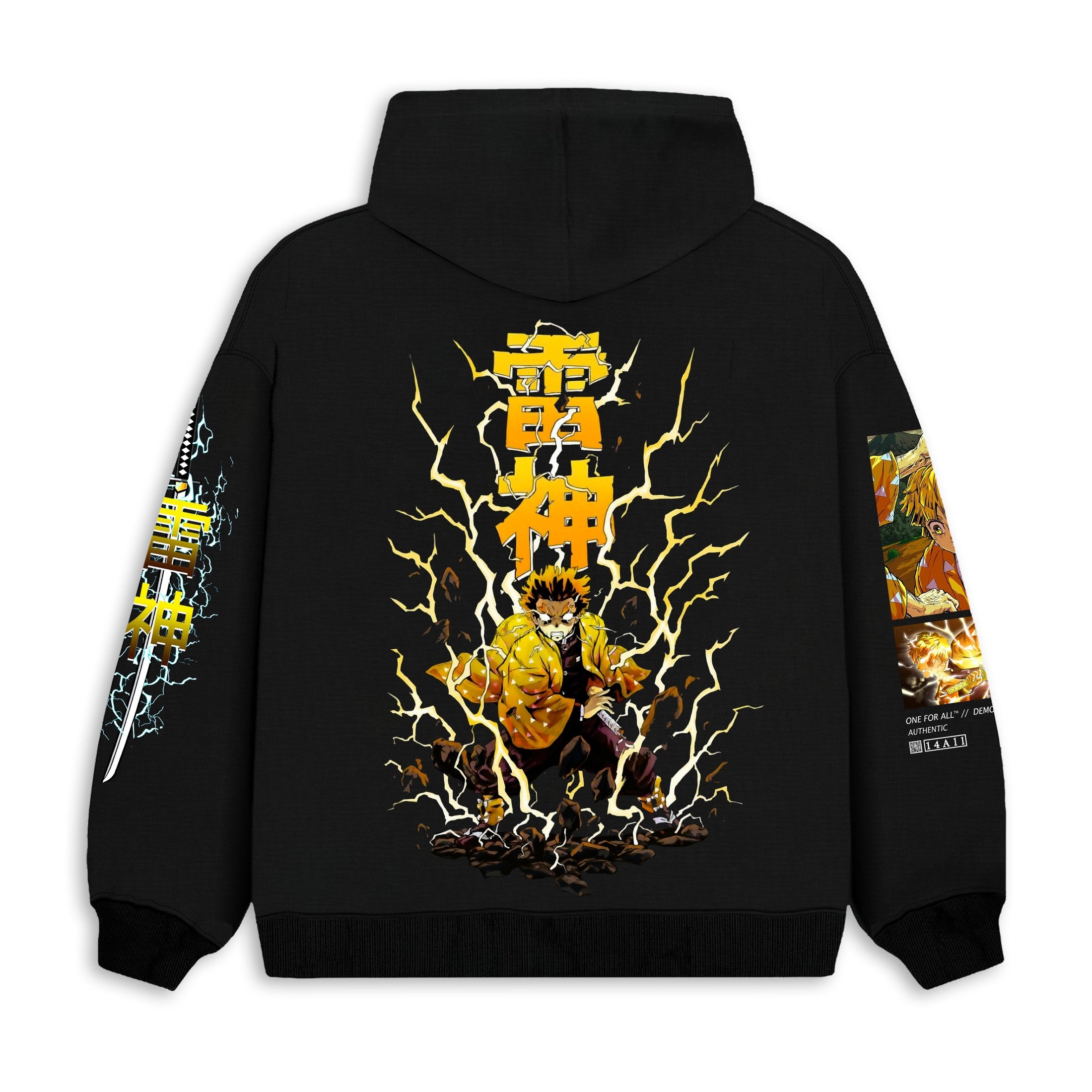 Zenitsu - Demon slayer Hoodie - Black | Anime Hoodies