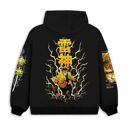 Zenitsu - Demon slayer Hoodie - Black | Anime Hoodies