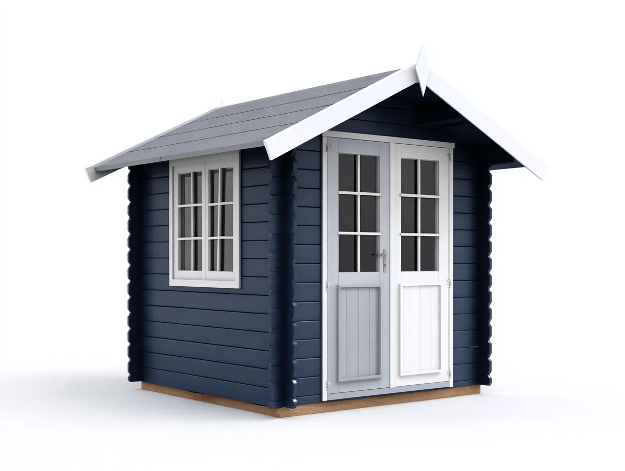 Gartenhäuser - Holz-Glas - 238 x 184 x 228 cm - Blau-Weiß - Klassisch-Roommyio