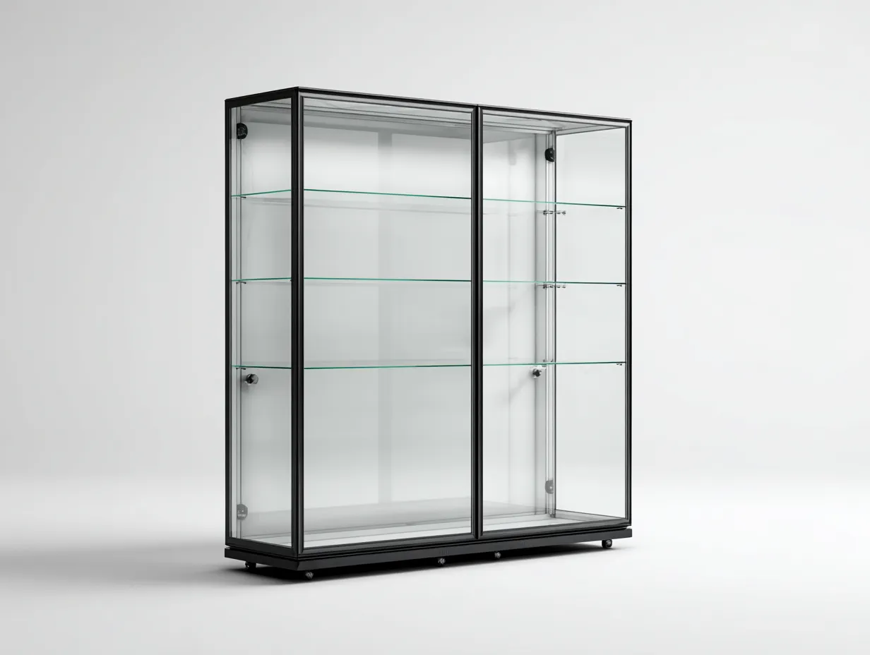 Vitrine - Glas-Metall - 120x40x125 cm - Schwarz - Modern-Roommyio