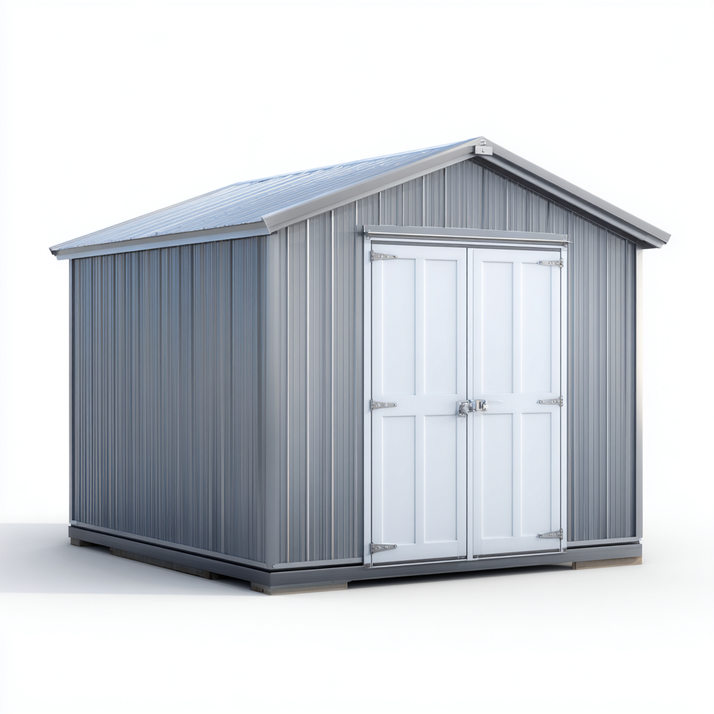 Casetta da giardino-acciaio zincato-230x170x200 cm-grigio chiaro-moderno-Casaupbase