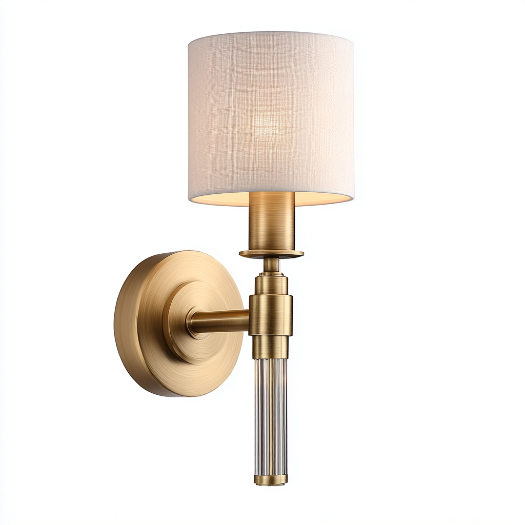 Applique-metallo-tessuto-vetro-18x16x36 cm-oro-bianco-design elegante-Casaupbase