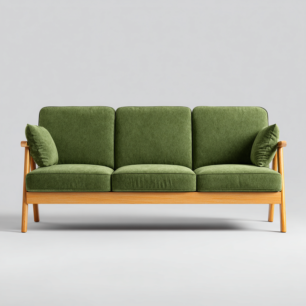 Divani da esterno-legno massello-tessuto 186x82x80 cm-verde-legno naturale-stile naturale-Casaupbase