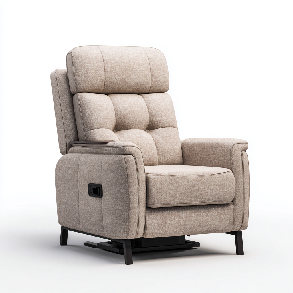 Poltrona reclinabile - tessuto - 97x95x103 cm - beige - stile moderno-Casaupbase