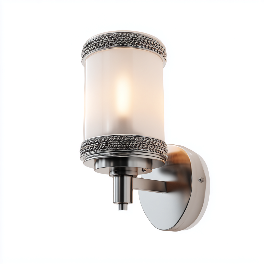 Applique - metallo-vetro - 20x13x30 cm - argento-bianco - stile moderno-Casaupbase