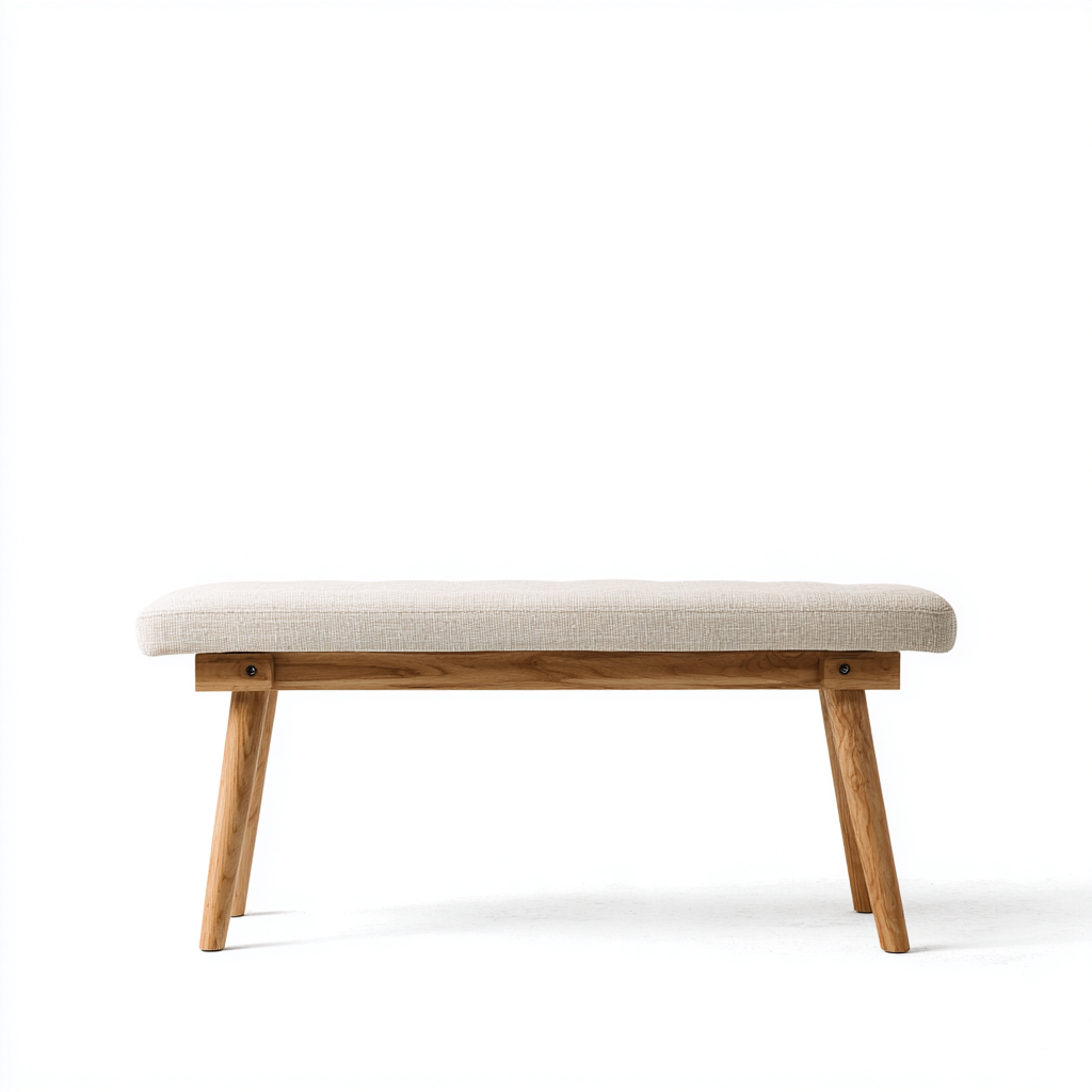 Panca da ingresso - legno-tessuto - 108x36x44 cm - Beige-Naturale - stile scandinavo-Casaupbase